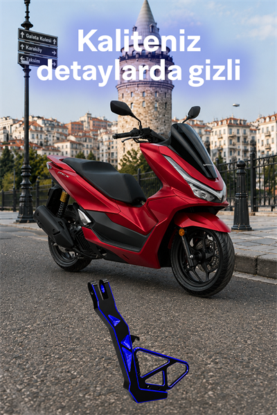 Honda Pcx ve Yamaha Nmax Uyumlu Yan Ayaklık Cnc Mavi