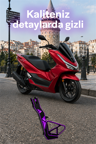 Honda Pcx ve Yamaha Nmax Uyumlu Yan Ayaklık Cnc Mor