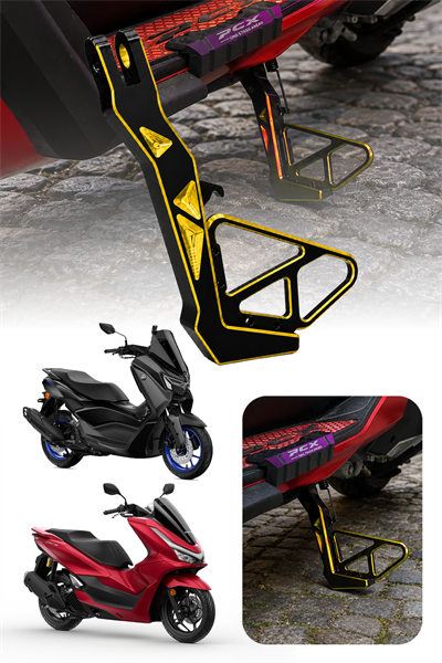 Honda Pcx ve Yamaha Nmax Uyumlu Yan Ayaklık Cnc Gold