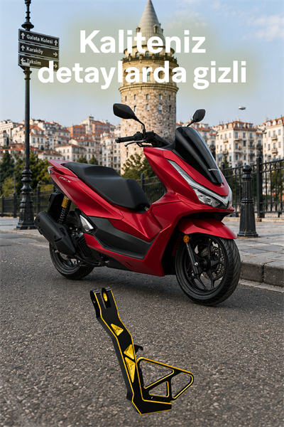Honda Pcx ve Yamaha Nmax Uyumlu Yan Ayaklık Cnc Gold