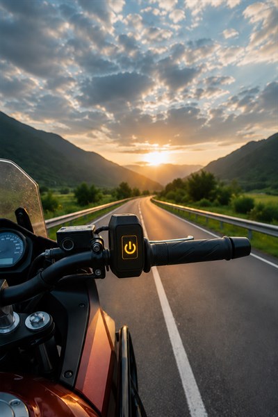 Işıklı Gidon Anahtarı Tek Fonksiyonlu Sarı LED Power Tuşlu Motosiklet Sis Farı Off Road Led Kontrol Switchi Kablolu Siyah Renk