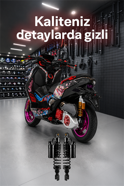 PCX ve XMAX Uyumlu 350 mm Ayarlanabilir Arka Amortisör Takımı Siyah