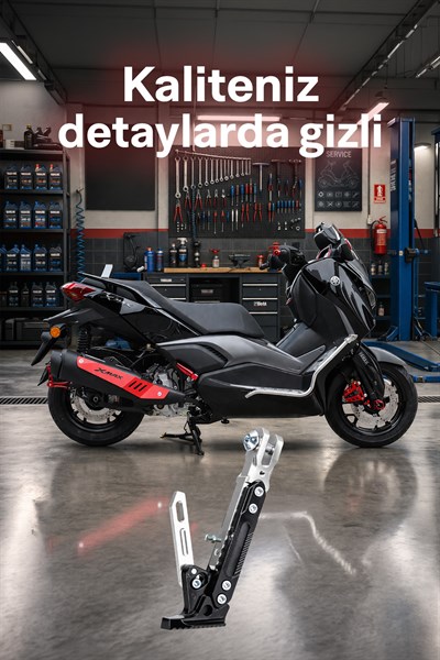 Universal Ayarlanabilir Motosiklet Yan Ayaklık 185-240 mm Cnc Gümüş