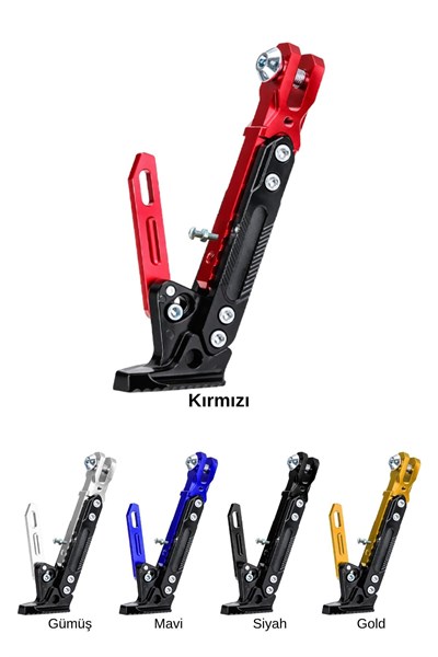 Universal Ayarlanabilir Motosiklet Yan Ayaklık 185-240 mm Cnc Kırmızı