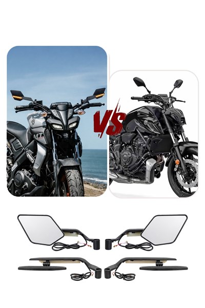 Universal Katlanabilir H2 Ledli Motosiklet Aynası | Döküm Kasa Siyah
