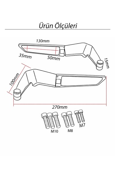 Universal Katlanabilir H2 Motosiklet Aynası | Döküm Kasa Karbon
