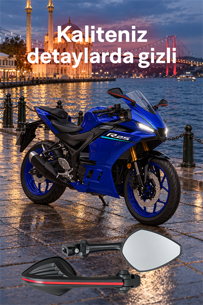 Universal Katlanabilir Racing Motosiklet Aynası | Ayarlanabilir Açı Siyah