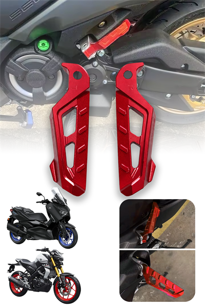 Universal Motosiklet Artçı Ayak 130mm Cnc Kırmızı