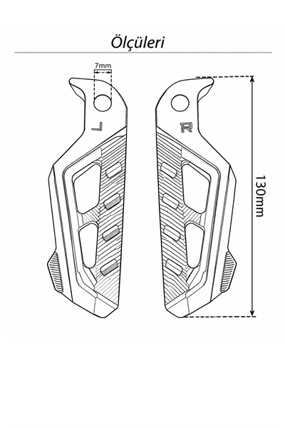 Universal Motosiklet Artçı Ayak 130mm Cnc Gold