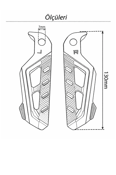 Universal Motosiklet Artçı Ayak 130mm Cnc Titanyum