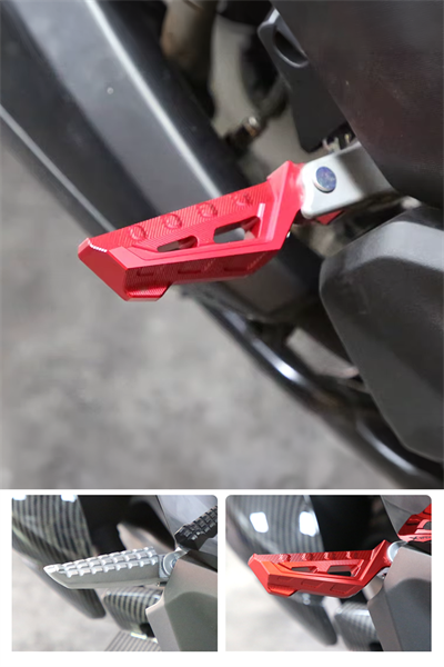 Universal Motosiklet Artçı Ayak 130mm Cnc Kırmızı