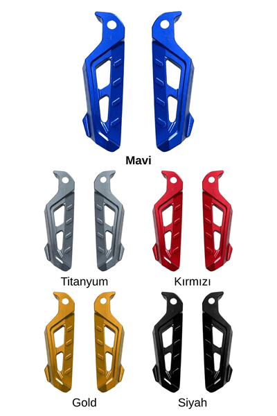 Universal Motosiklet Artçı Ayak 130mm Cnc Mavi