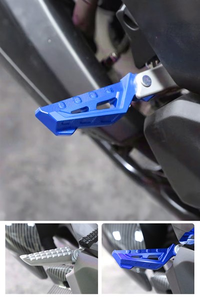 Universal Motosiklet Artçı Ayak 130mm Cnc Mavi