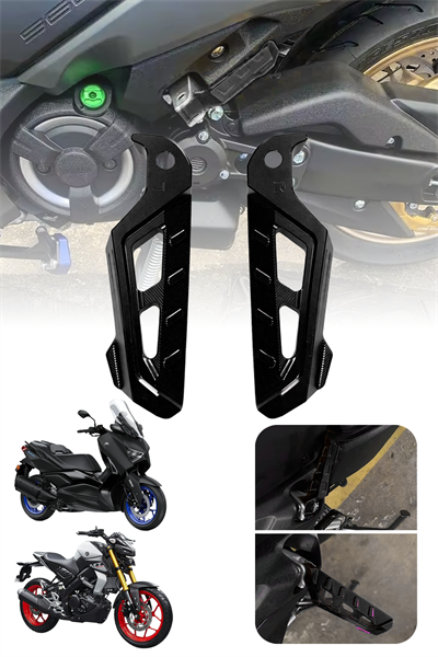 Universal Motosiklet Artçı Ayak 130mm Cnc Siyah