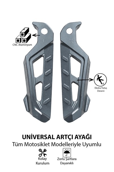 Universal Motosiklet Artçı Ayak 130mm Cnc Titanyum