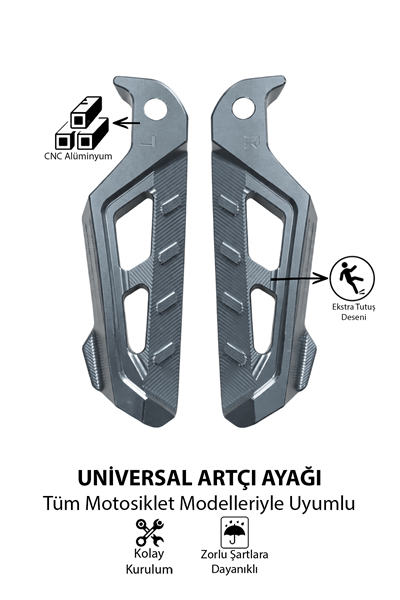 Universal Motosiklet Artçı Ayak 130mm Cnc Titanyum