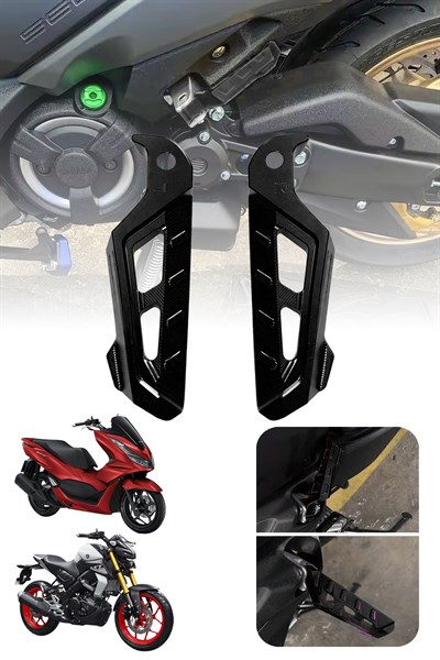Universal Motosiklet Artçı Ayak 130mm Cnc Siyah