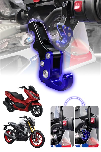 Universal Motosiklet Askı Aparatı Ayak 115mm Cnc Mavi
