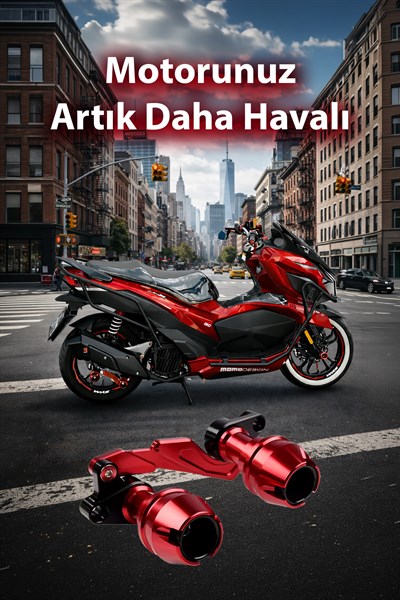 Universal Motosiklet Egzoz Koruma Takozu Cnc Kırmızı