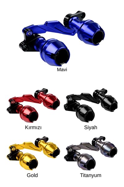 Universal Motosiklet Egzoz Koruma Takozu Cnc Mavi