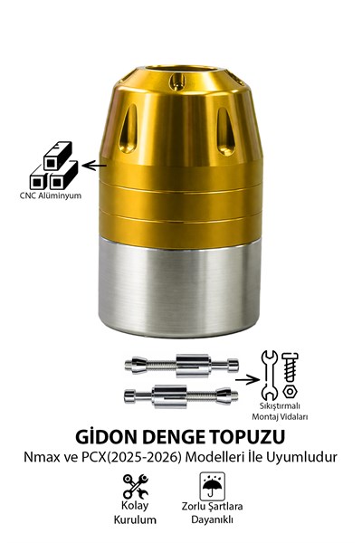 Universal Motosiklet Gidon Denge Topuzu Sıkıştırma Cnc Gold