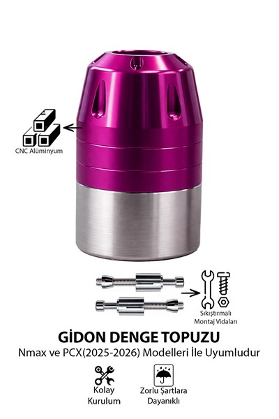 Universal Motosiklet Gidon Denge Topuzu Sıkıştırma Cnc Mor