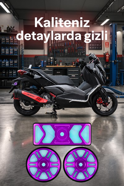 Universal Motosiklet Kedi Gözü Reflektör Seti Cnc Mor