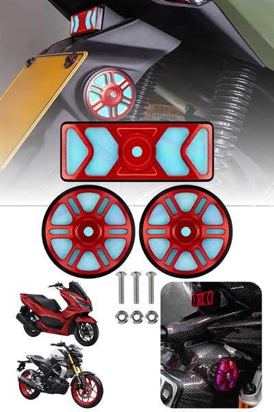 Universal Motosiklet Kedi Gözü Reflektör Seti Cnc Kırmızı