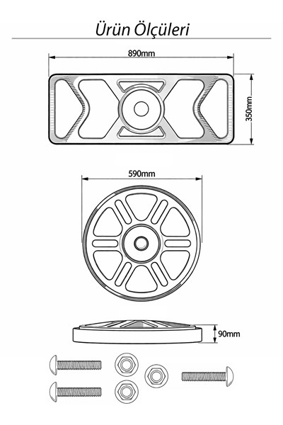 Universal Motosiklet Kedi Gözü Reflektör Seti Cnc Titanyum
