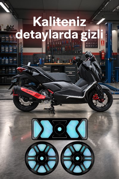 Universal Motosiklet Kedi Gözü Reflektör Seti Cnc Siyah
