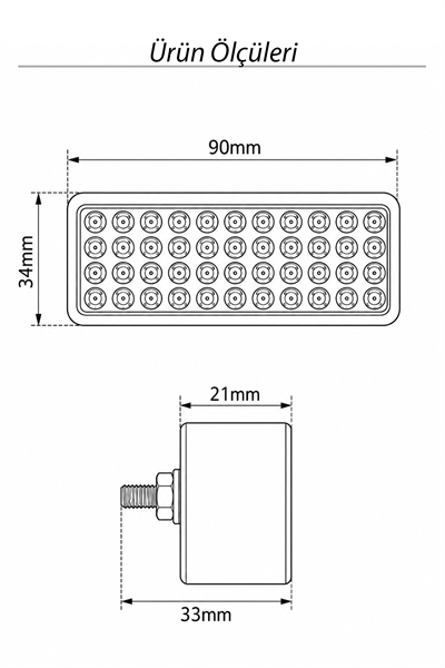 Universal Motosiklet Led Kedi Gözü 44 Ledli