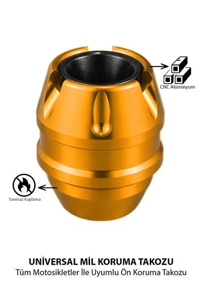 Universal Motosiklet Mil Koruma Takozu Cnc Gold