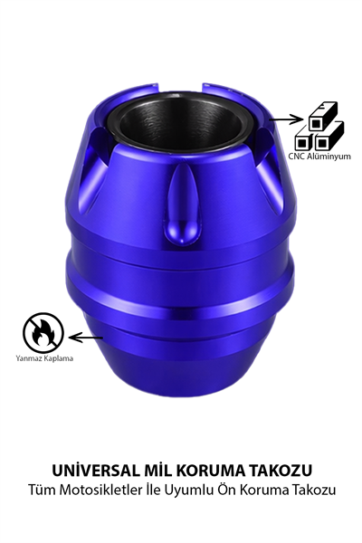 Universal Motosiklet Mil Koruma Takozu Cnc Mavi