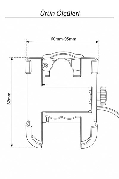 Universal Motosiklet Uyumlu USB Gidon Telefon Tutacağı Tüm Yıllar ABS Plastik + Metal Siyah Renk