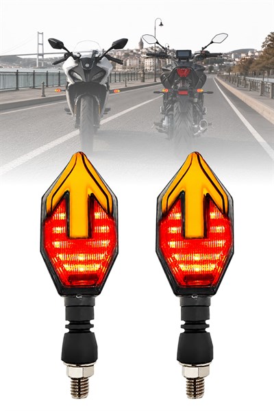 Universal Sinyal Ledi Çift Ok Kasa Vidalı | Tüm Motosikletler İle Uyumlu