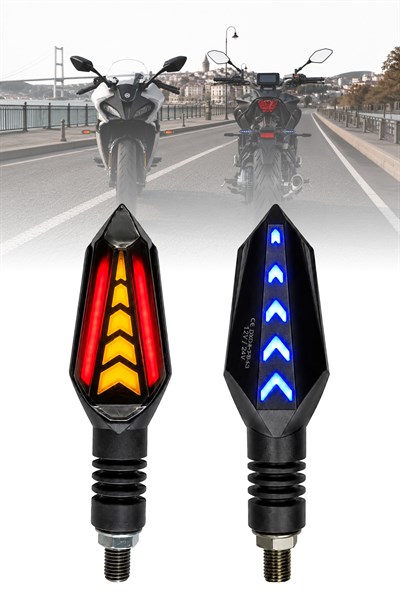 Universal Sinyal Ledi Çift Renk Kayar Led Vidalı | Tüm Motosikletler İle Uyumlu