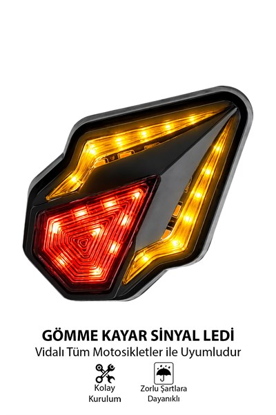 Universal Sinyal Ledi Gömme Kayar Led Tek Renk | Tüm Motosikletler İle Uyumlu