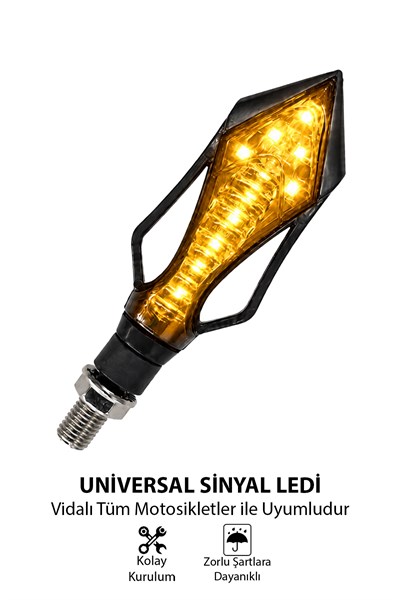 Universal Sinyal Ledi Kanat Kasa Vidalı | Tüm Motosikletler İle Uyumlu
