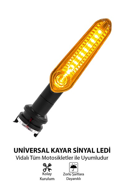 Universal Sinyal Ledi Kayar Led Tek Renk | Tüm Motosikletler İle Uyumlu