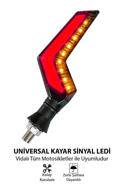 Universal Sinyal Ledi L Kasa Çift Renk Led Vidalı | Tüm Motosikletler İle Uyumlu