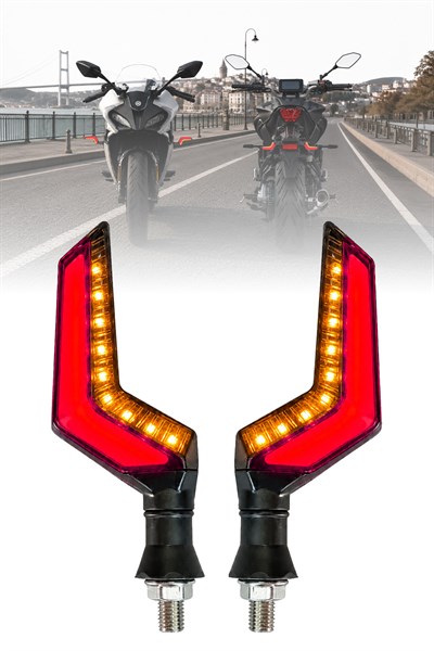 Universal Sinyal Ledi L Kasa Çift Renk Led Vidalı | Tüm Motosikletler İle Uyumlu