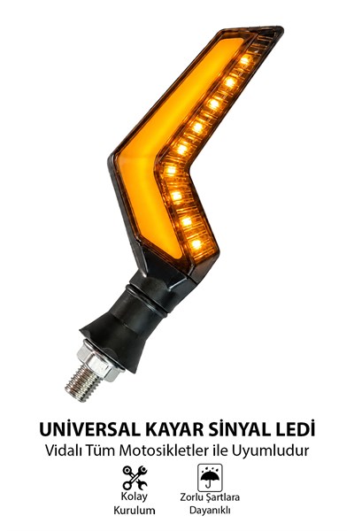 Universal Sinyal Ledi L Kasa Kayar Led Vidalı | Tüm Motosikletler İle Uyumlu