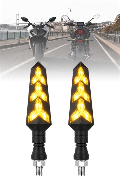 Universal Sinyal Ledi Ok Kayar Led Tek Renk Vidalı | Tüm Motosikletler İle Uyumlu