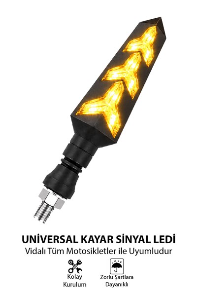 Universal Sinyal Ledi Ok Kayar Led Tek Renk Vidalı | Tüm Motosikletler İle Uyumlu