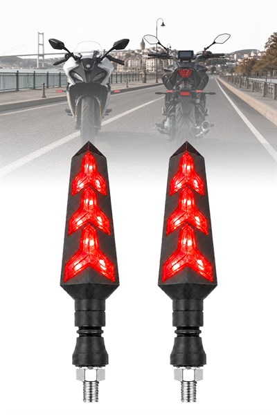 Universal Sinyal Ledi Ok Model Kasa Led Tek Renk Vidalı | Tüm Motosikletler İle Uyumlu