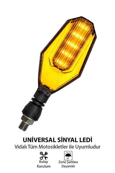 Universal Sinyal Ledi Petek Model Tek Renk Vidalı | Tüm Motosikletler İle Uyumlu