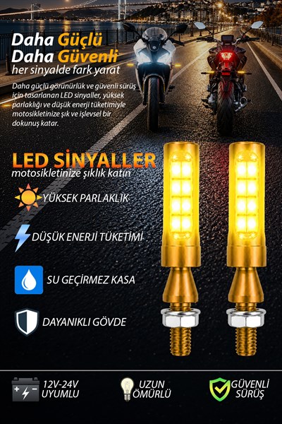 Universal Sinyal Ledi Süper Led Tek Renk Cnc Kasa | Tüm Motosikletler İle Uyumlu