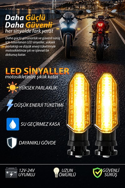 Universal Sinyal Ledi Tek Renk Vidalı | Tüm Motosikletler İle Uyumlu