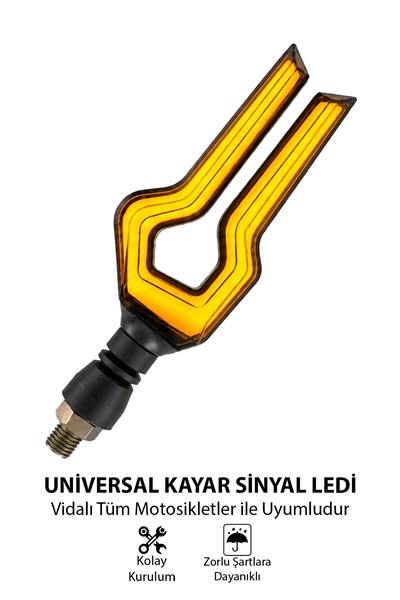 Universal Sinyal Ledi U Kasa Tek Renk Vidalı | Tüm Motosikletler İle Uyumlu