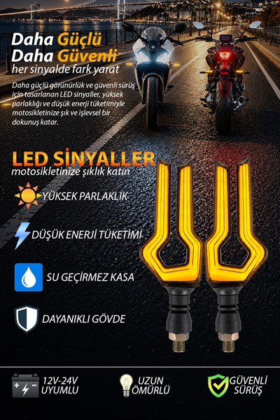 Universal Sinyal Ledi U Kasa Tek Renk Vidalı | Tüm Motosikletler İle Uyumlu